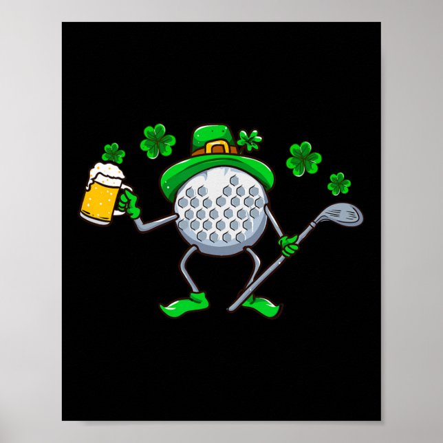 St Patricks Day Golf Golfande Irländsk Golfspelare Poster (Framsidan)
