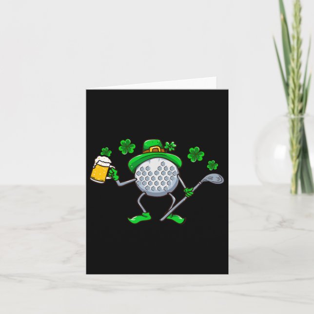 St patricks day Golf Golfing Irish Golfer Beer Hum Kort (Framsida)