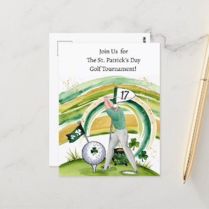 St. Patrick's Day Golf Tournament-inbjudan Vykort
