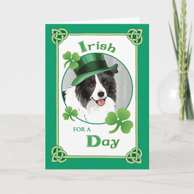 St. Patrick's Day Gräns Collie Kort (Framsida)