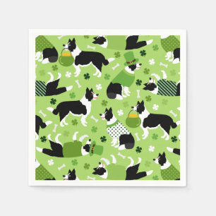 St. Patrick's Day Gräns Collie Mönster Pappersservett