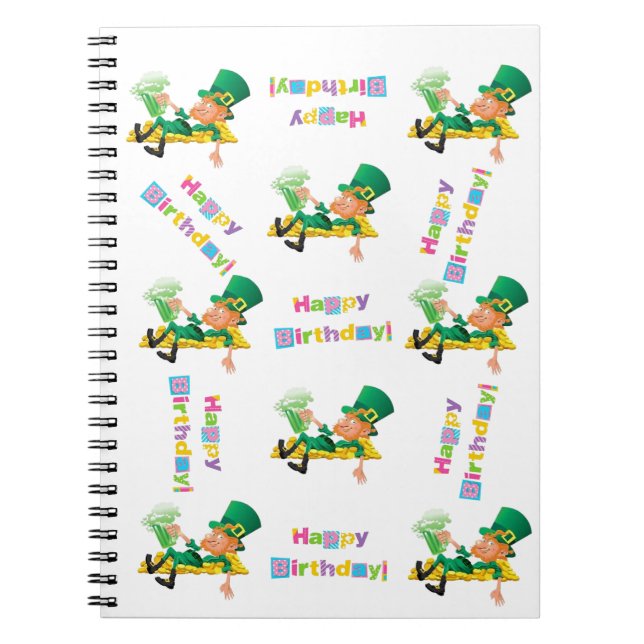 St. Patrick's Day Grattis på födelsedagen-anteckni Anteckningsbok (Framsidan)