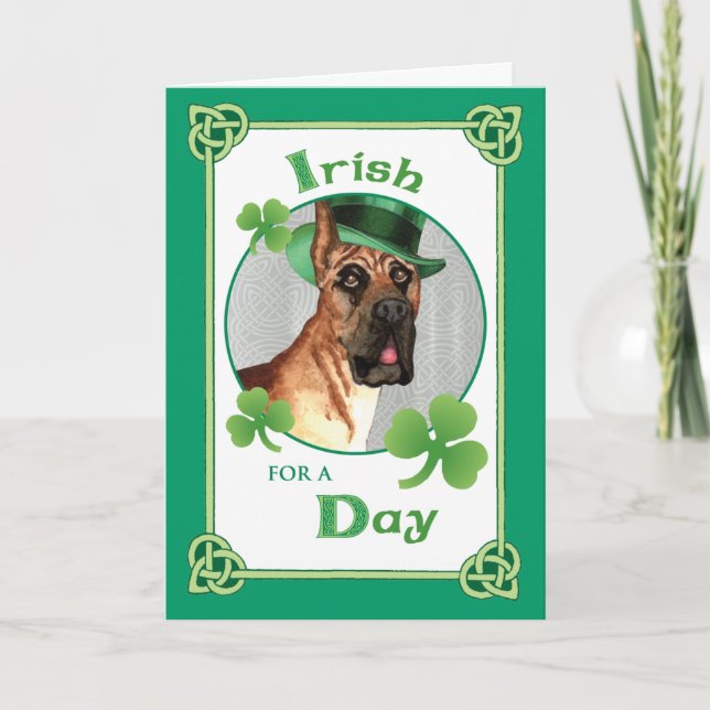 St. Patrick's Day Great dane Kort (Framsida)