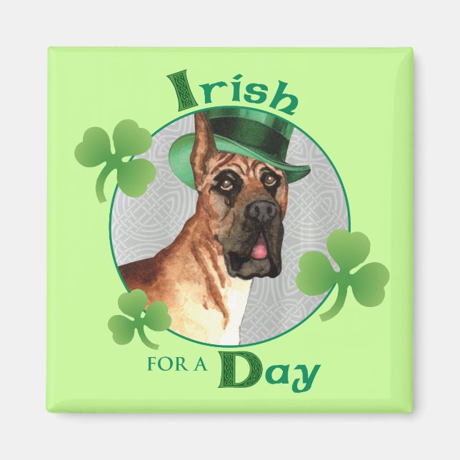 St. Patrick's Day Great dane Magnet (Framsidan)