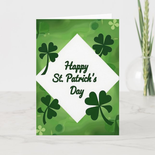 St Patricks Day Green Scene Card Kort (Framsida)