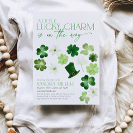 St. Patricks Day Green Shamrock Baby Shower Inbjudningar