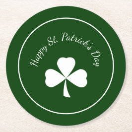 St. Patrick's Day Green shamrock Cute Clover Underlägg Papper Rund