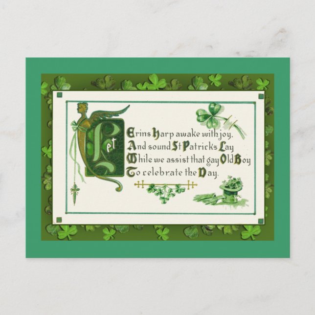 St. Patrick's Day Greeting Card and Postcards Vykort (Framsida)