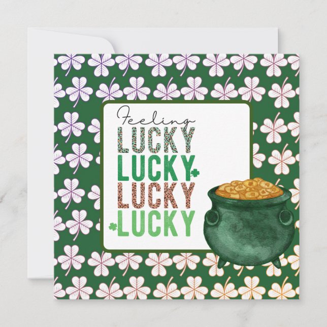 St. Patrick's Day Greeting Card LUCKY Julkort (Framsida)