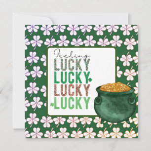 St. Patrick's Day Greeting Card LUCKY Julkort