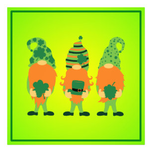 St. Patrick's Day Grnomes Fototryck