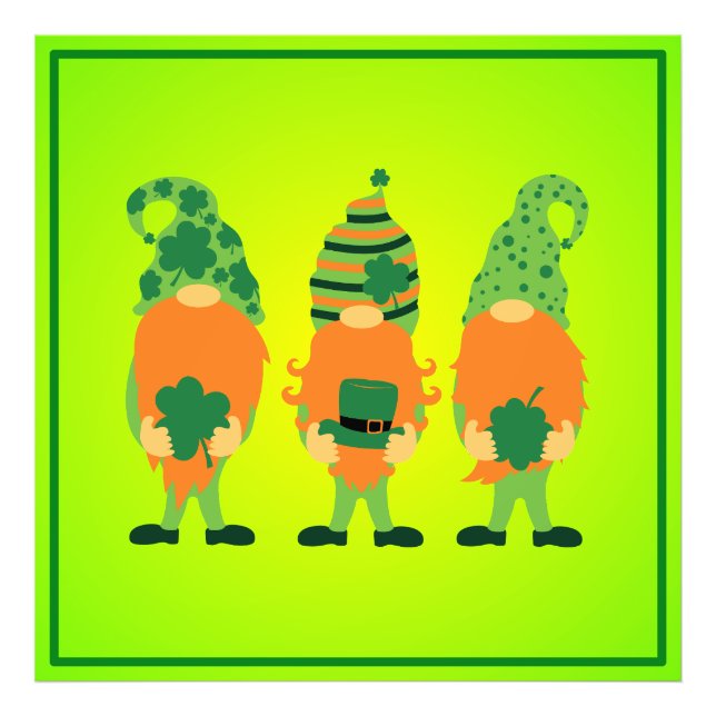 St. Patrick's Day Grnomes Fototryck (Framsidan)