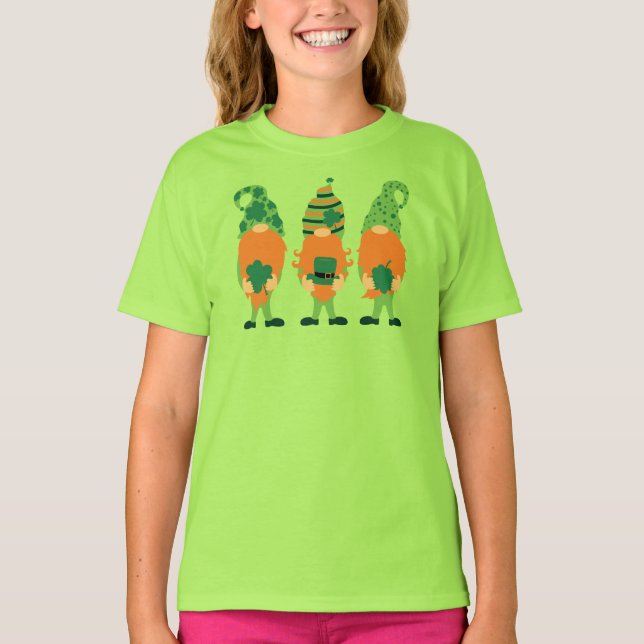 St. Patrick's Day Grnomes T Shirt (Framsida)