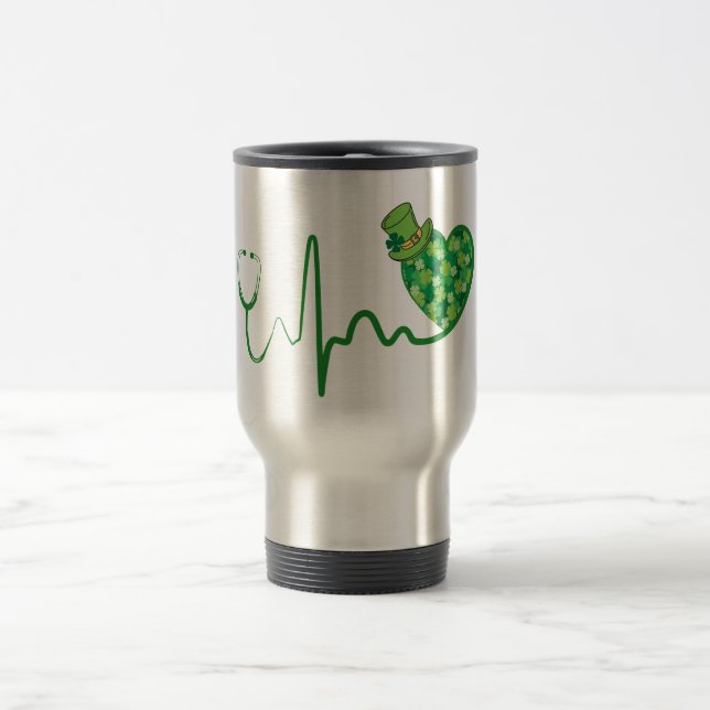 St Patricks Day Grön 15oz Stetoskop Resemugg (Center)