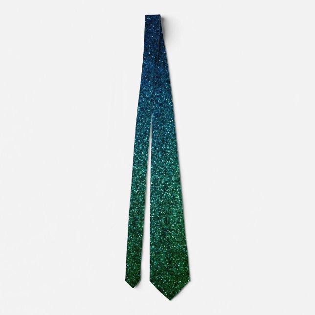 St Patricks Day Grön Glitter Blå Konst Gåva Förmån Slips (Baksida)