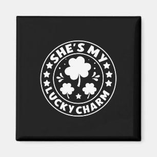 St. Patricks Day Grön Irländsk Hon Är Min Lyckoamu Magnet