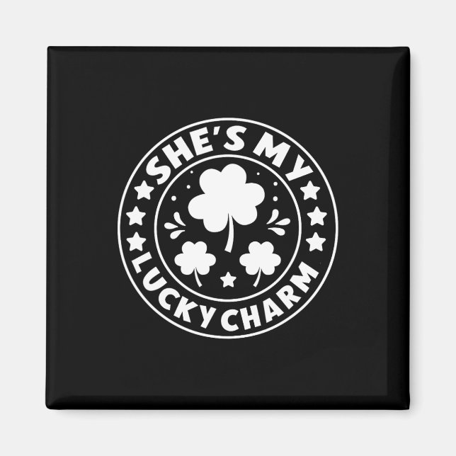 St. Patricks Day Grön Irländsk Hon Är Min Lyckoamu Magnet (Framsidan)