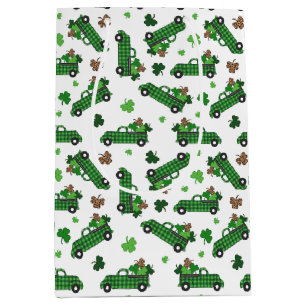 St Patricks Day Grön Rutig Lastbil Klöverblad