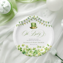 St. Patrick's Day Grön Shamrock Baby Shower