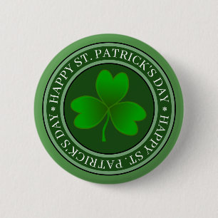St Patricks Day Grön Shamrock Knapp