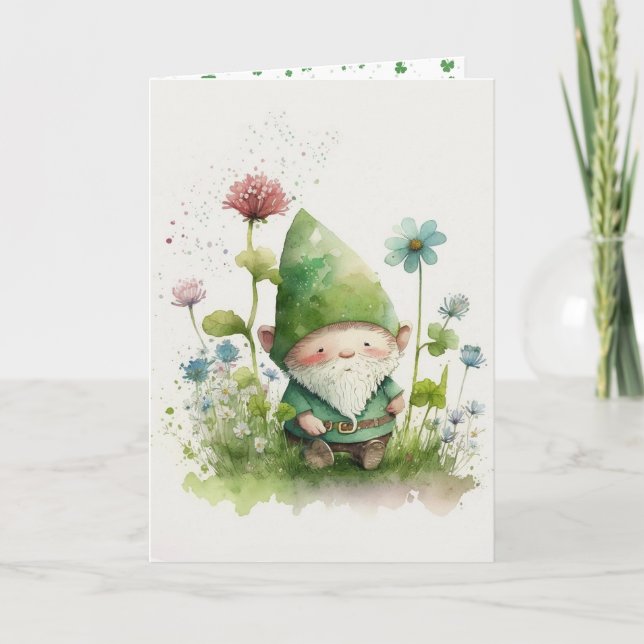 St. Patrick's Day Grön Tomte   Kort (Framsida)