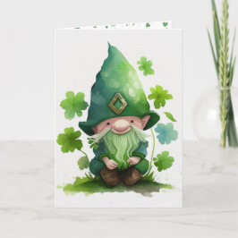 St. Patrick's Day Grön Tomte Kort