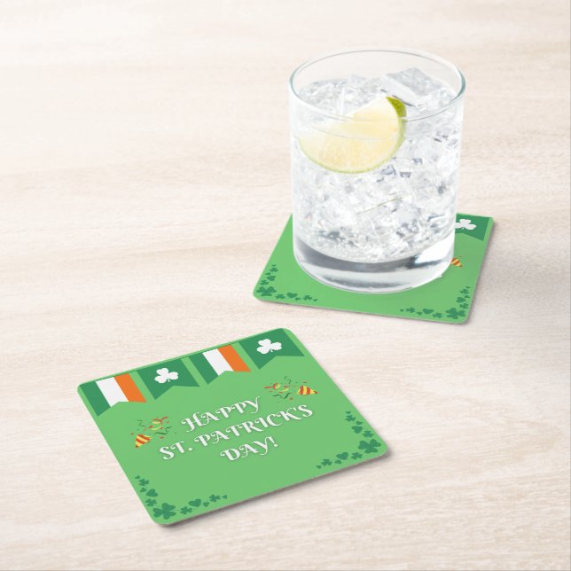 St. Patrick's Day Grön Underlägg Papper Kvadrat (Insitu)