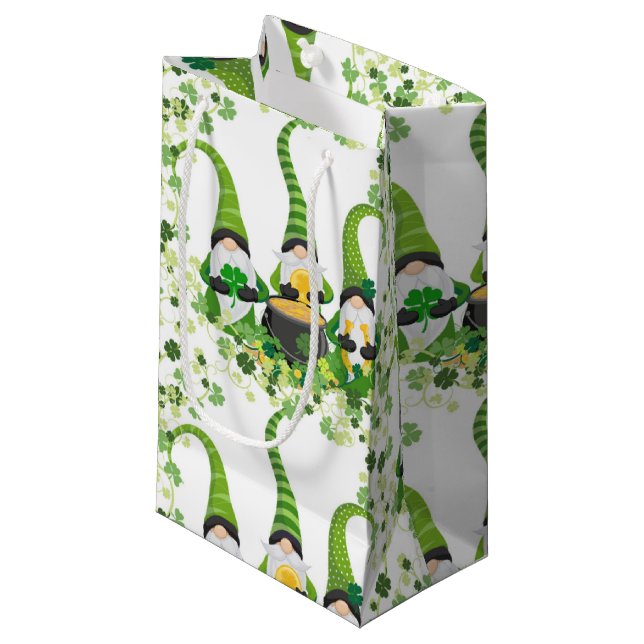 St Patricks Day Gröna Klöver Gamla Leprechaun (Framsidan Vinklad)