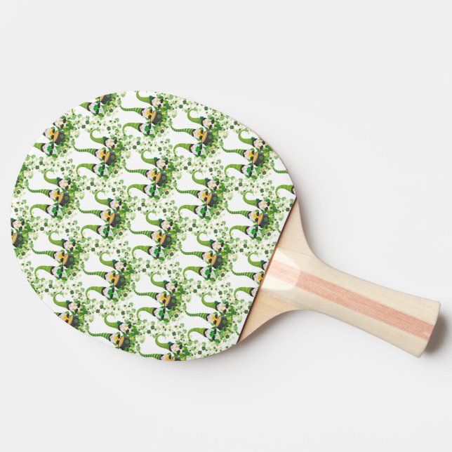 St Patricks Day Gröna Klöver Gamla Leprechaun Pingisracket (Sidan)