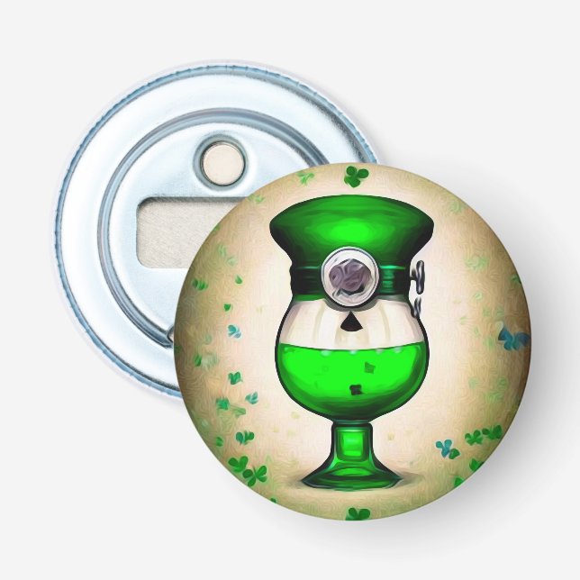 St. Patrick's Day Grönt Beer in Hat Flasköppnare (Framsidan)