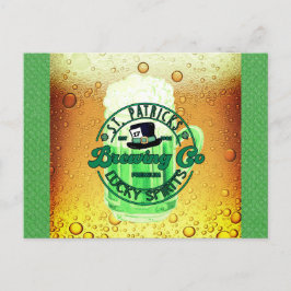 St patricks day Grönt Beer Lucky Spirits Irish Vykort