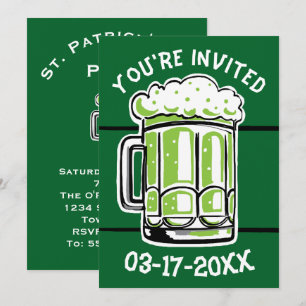 St. Patrick's Day Grönt Beer Party-inbjudan Inbjudningar