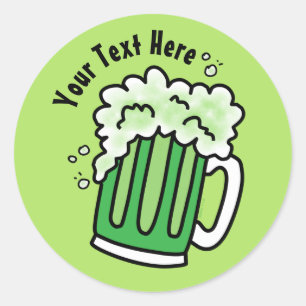 St patrick's day Grönt Beer Runt Klistermärke