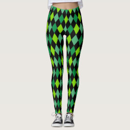 St. Patrick's Day Grönt Black Mönster Roligt Leggings