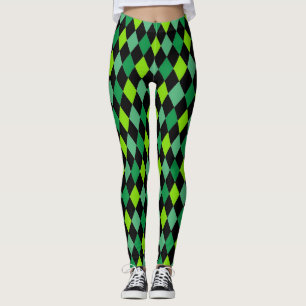 St. Patrick's Day Grönt Black Mönster Roligt Leggings