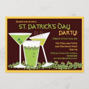 St. Patrick's Day Grönt Cocktails & Beer Inbjudningar