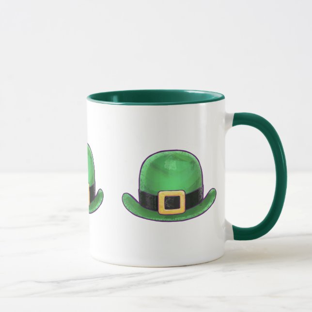 St Patrick's Day Grönt Derby Hat Mugg (Höger)