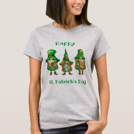 St. Patrick's Day Grönt Girl Gnomes T Shirt