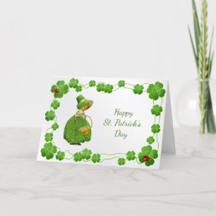 St patricks day Grönt Girl Shamrocks Helgkort