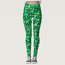 st patricks day/grönt glitterlegeringar leggings