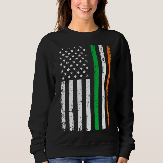 St patrick's day Grönt Irish American Flagga Irela T Shirt (Framsida)