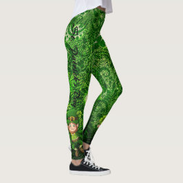 St patrick's day Grönt Klöver Anpassa text Leggings