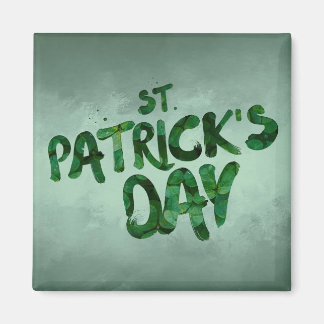 St patrick's day Grönt Klöver Irish Celtic Magnet (Framsidan)