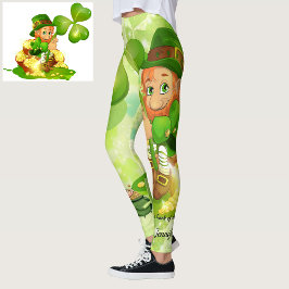 St patrick's day Grönt Leprechaun Personalize Namn Leggings