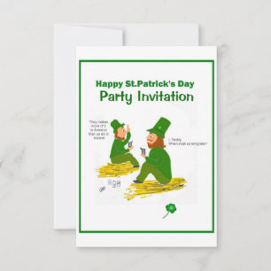 St.Patrick's Day, Grönt Leprechaunss OSA Inbjudningar