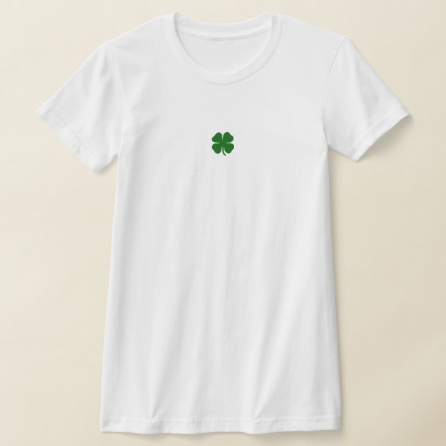 St patricks day Grönt Lucky Fyrklöver Irish T Shirt (Laydown)