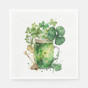 St. Patrick's Day Grönt Öl I Pappersservett