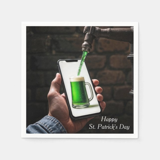 St. Patrick's Day Grönt Öl Pappersservett (Framsidan)