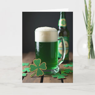 St Patricks Day Grönt Ölkort Kort