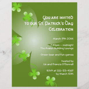 St patrick's day grönt party vid stor händelse i k reklamblad